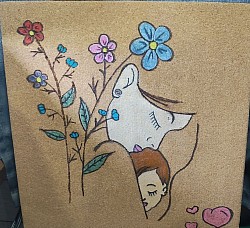 Mother and child decorative cork board