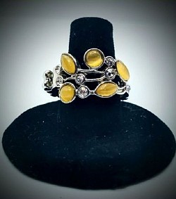 Yellow Stone Ring Adjustable Band